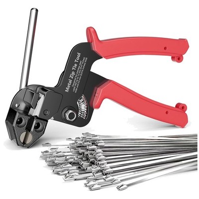 Heavy Duty Zip Tie Cutter Tool with 100 Stainless Steel Ties