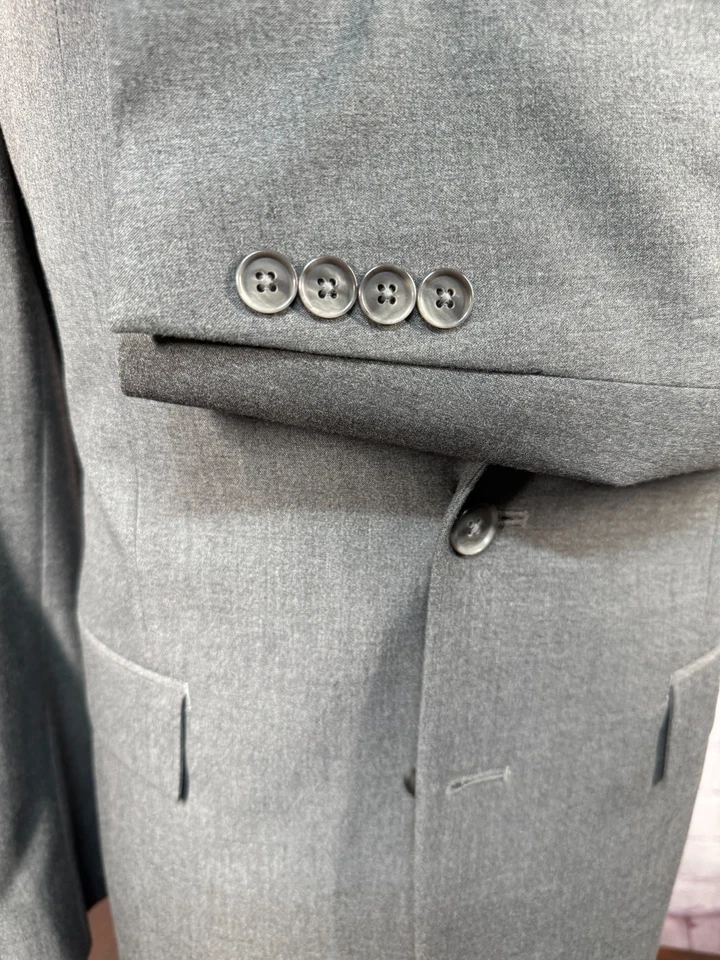 Jaqueta Blazer RYAN SEACREST Masculina Cinza ATHLETIC FIT STRETCH Casaco Esportivo 40R - Imagem 4 de 4