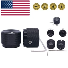 2pcs Black Aluminum Rotary Electronic Control Potentiometer Knob For 6 mm Dia...