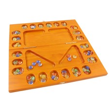 GSE 4-Player Mancala Board Game with Multi-Color Glass