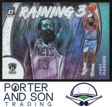 James Harden Raining 3s 2020-21 Donruss Optic #10 Brooklyn Nets Basketball Card