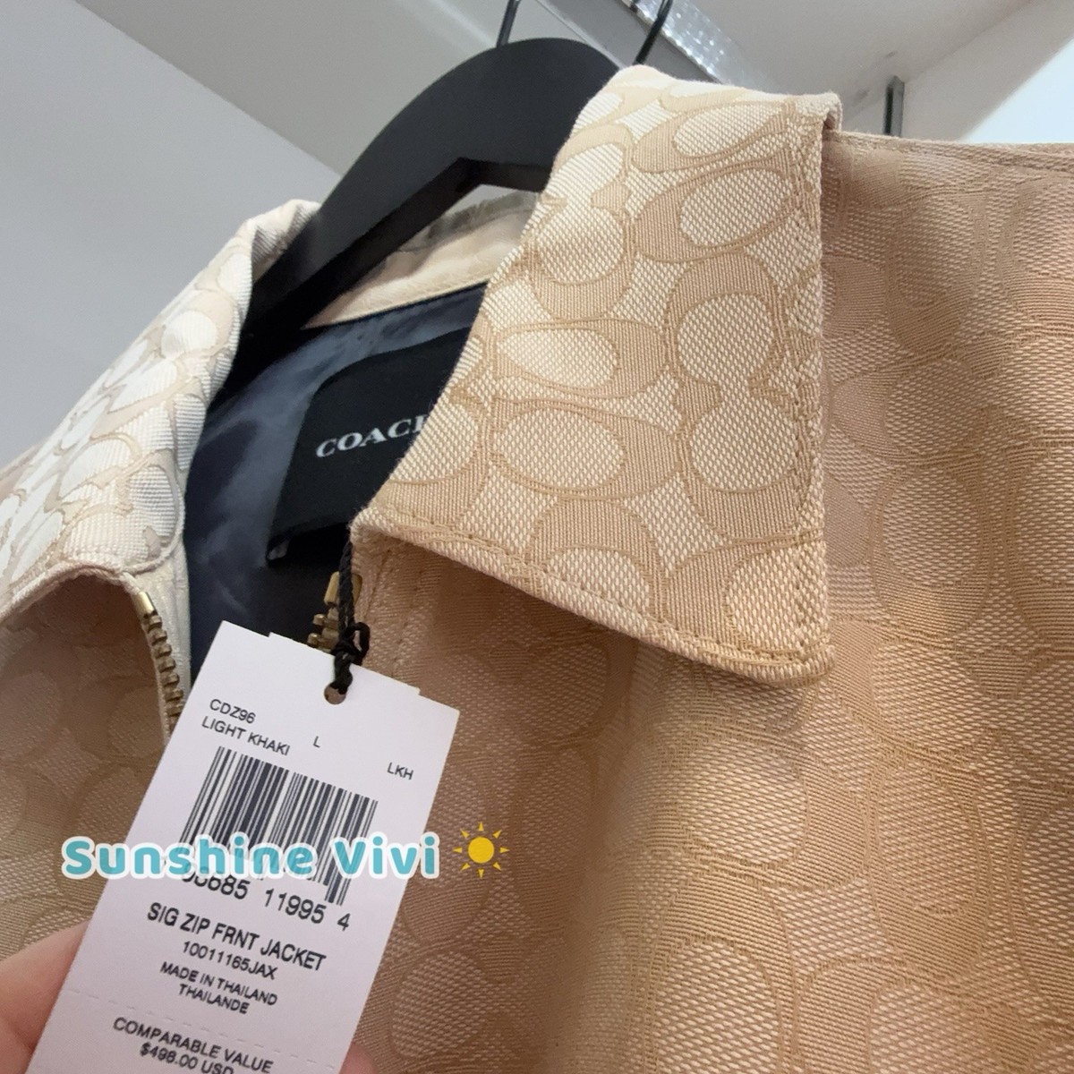 NWT COACH Woman's Signature Zip Front Jacket Light Khaki Choose