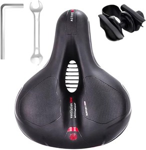 Siège De Vélo Large Et Long - Couverture En Gel Confort - Noir - Neuf