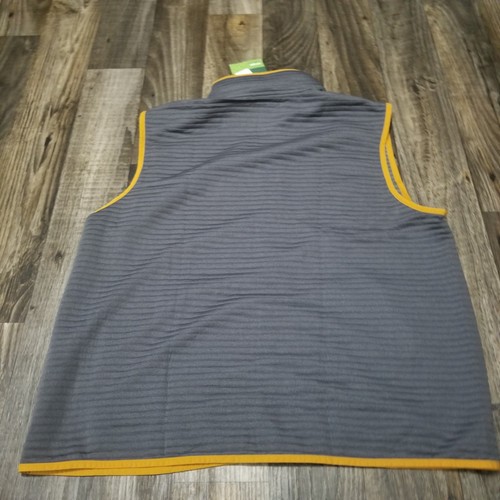 LL Bean Airlight Vest Mens XL Full Zip Stretch Lightweight Gray/Orange Ribbed - Picture 9 of 9