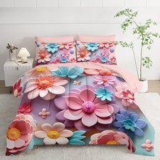 Pink Floral Comforter Set Size Bed 7 Piece Quilt Size Bedding Set Queen Racr 8