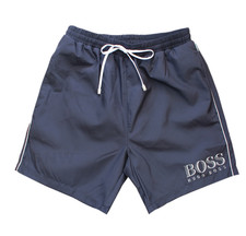 Image of Hugo Boss Swim Shorts Mens Dark Blue Swimwear With Logo - Starfish BM Size L
