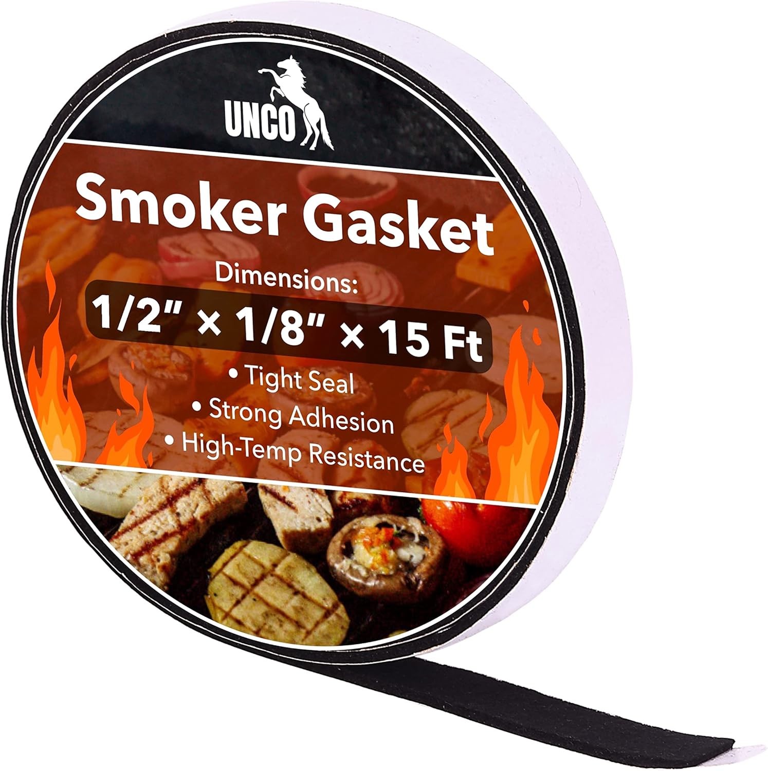 15 Ft High Heat Smoker Gasket for BBQ &ndash; Self-Stick Grill S
