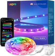 Lepro S1 AI LED Strip Lights for Bedroom - 32.8ft Smart 32.8FT, Multicolor 
