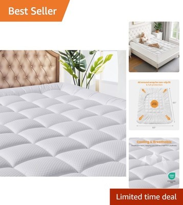 MATBEBY Queen Mattress Pad Cooling Breathable Quilted Fitted Protector