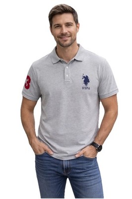 US Polo Assn Polo Shirt Mens XL Gray Big Pony Number 3 Classic Top Embroidered