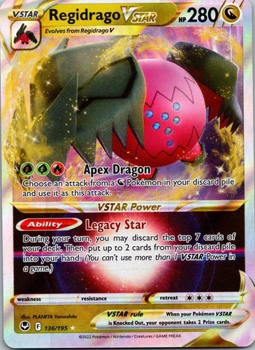 Regidrago VSTAR Holo Ultra Rare SWSH12: Silver Tempest 136/195 NM
