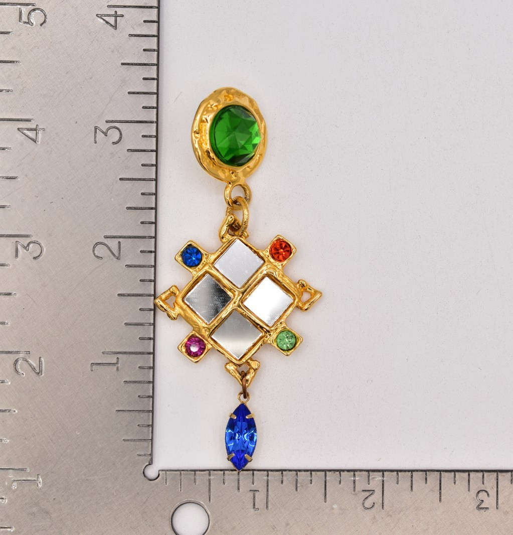 Robert Rose Vintage Statement Dangle Earrings Mul… - image 2