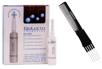 Salerm Cosmetics KERA-PLUS with Repairing Keratin, Straight Hair for Straighteni