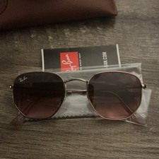 Ray-Ban RB3548N Geometric Gold Metal Brown Gradient Glass Men's Sunglasses