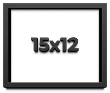15x12 Shadow Box Frame Black | 1 inches Deep Real Wood Contemporary Shadowbox Di
