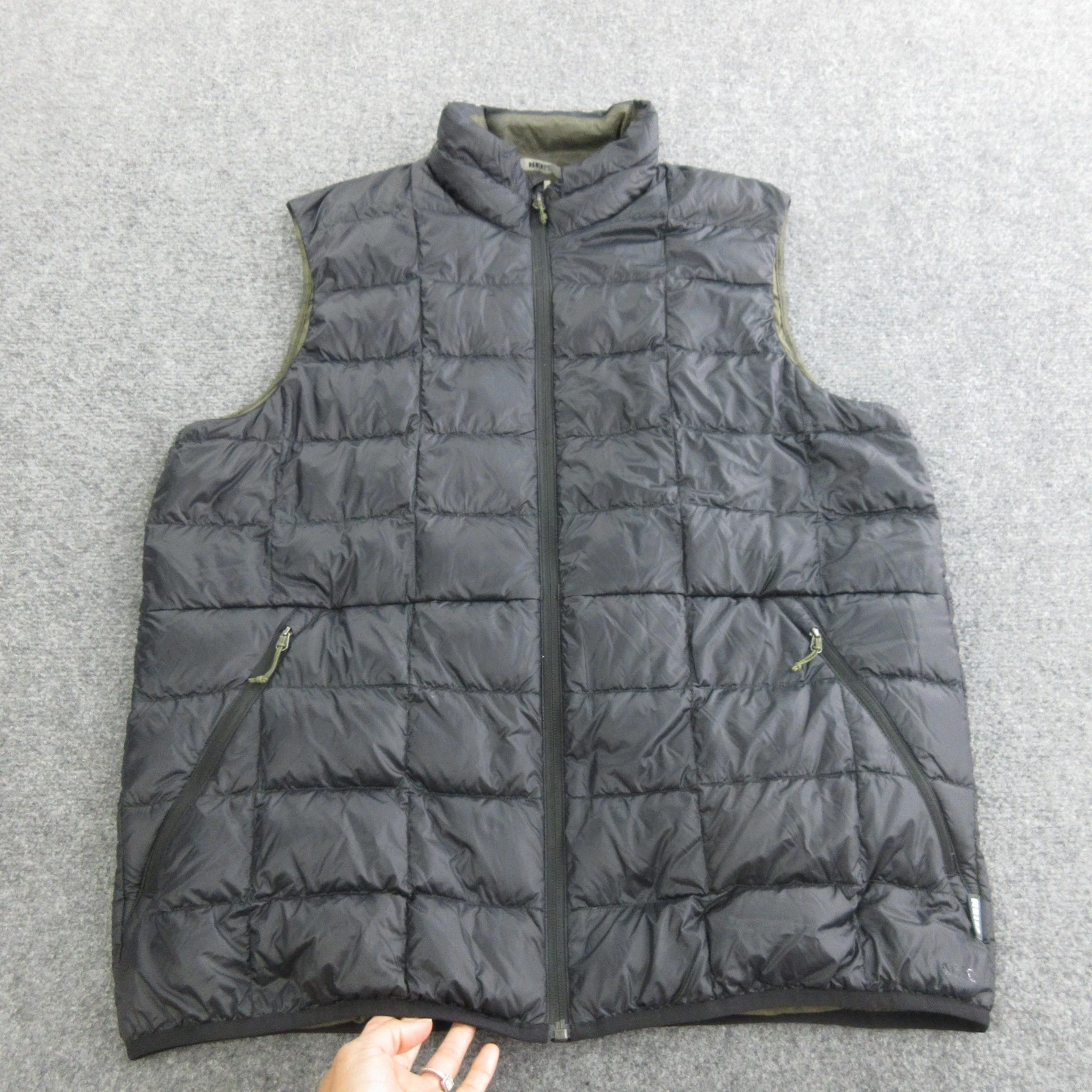 REI Co-op Vest Mens Large Black 650 Down Puffer Full Zip Outdoor Hiking