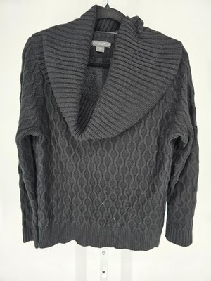 Covington Womens Sz L Cowl Neck Medium Knit Sweater Black