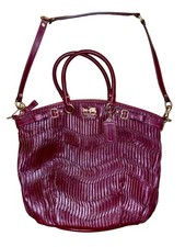 Coach Wine Burgundy Large Gathered Madison Tote Bag F1182-18643