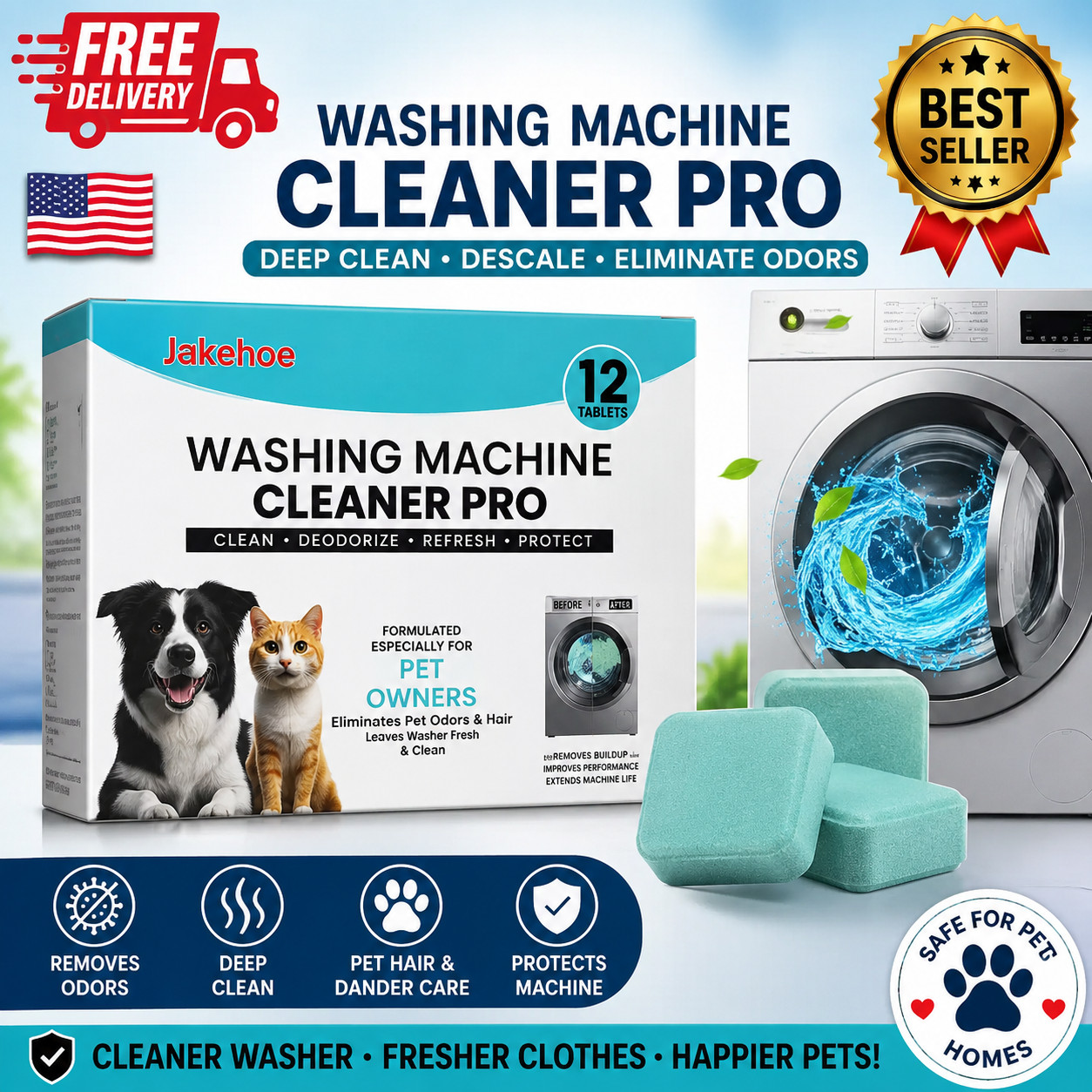 Uproot Clean Washing Machine Cleaner Tablets - 12 Pack