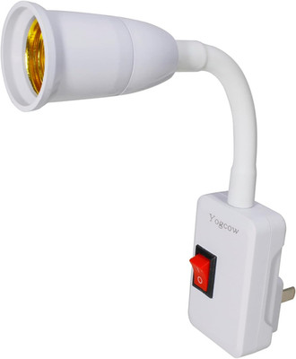 E27/E26 Plug in Light Bulb Socket Adapter Extender with On/Off Switch, Outlet to