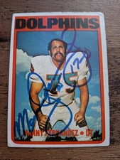 Manny Fernandez SIGNED 1972 Topps Rookie Card #221 Autographed Miami Dolphins. rookie card picture