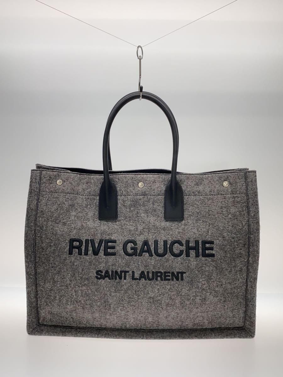 Borsa tote SAINT LAURENT lana pelle di vitello Rive Gauche grigio grigio VLR509415 0621 usata