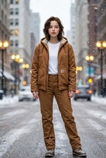 Carhartt FR Women  s Full T-Swing Duck Sherpa Lined Coat Size Small  MINT COND 