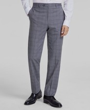 Michael Kors Men's Gray Plaid Classic Fit Fall Pattern Dress Pants Size 32W 32L