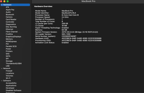 Apple MacBook Pro Retina 16” 2019 - 4TB SSD, 64GB Ram 2.4GHz 8-Core i9 5500M 8GB - Afbeelding 15 van 18