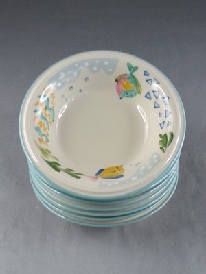 8 Piece Vintage Studio Nova Barrier Reef Y2310 Fish 8 Inch Soup Salad Bowls