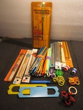 Large Lot of Boye  Others Knitting Needles  Crochet Hooks  Counter Vintage.