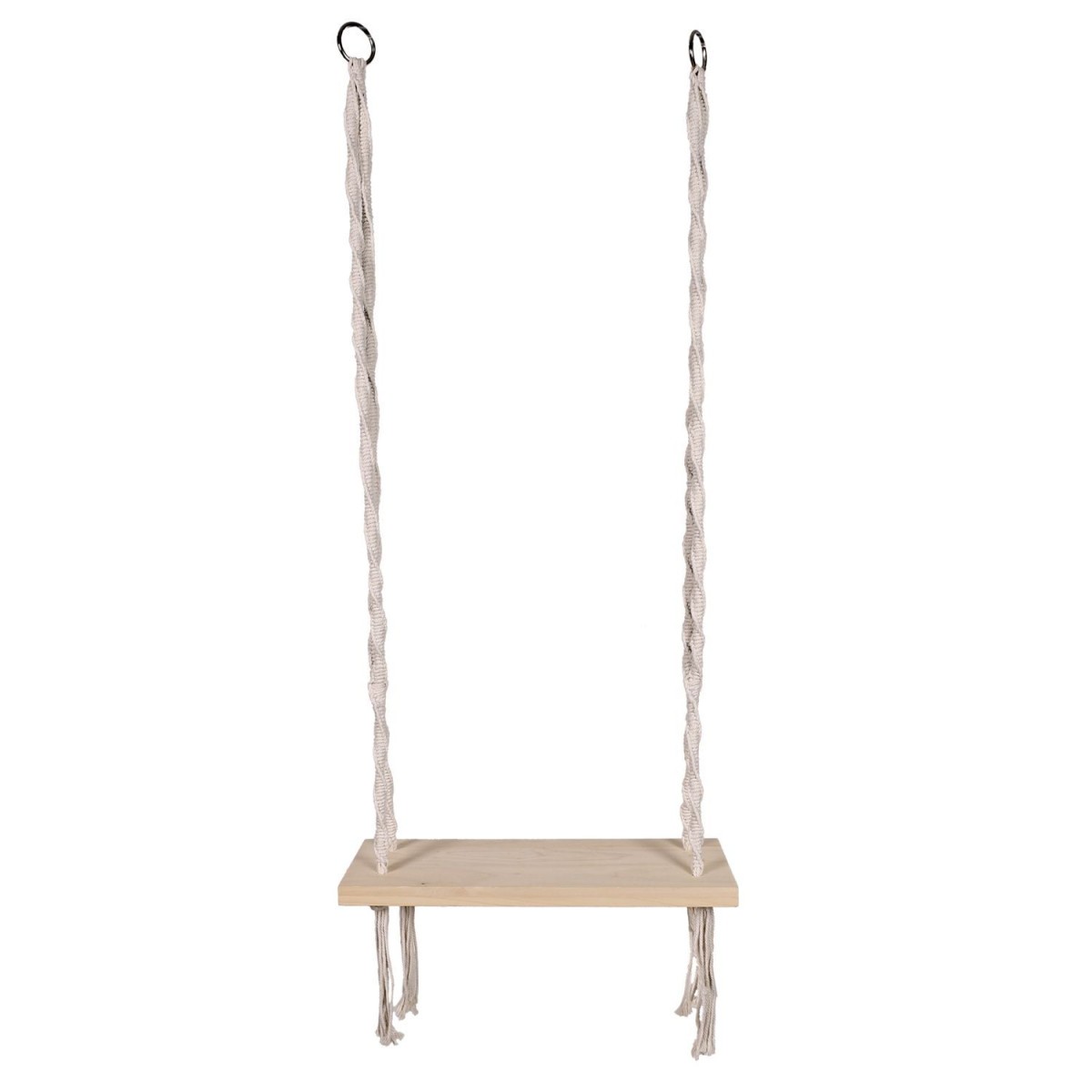 Balançoire en bois macramé pour créer un coin lecture apaisant sur votre balcon ou véranda