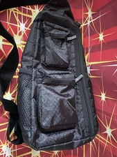 Thirty-One Black Sling Backpack Black Crosshatch Design Adjustable Strap