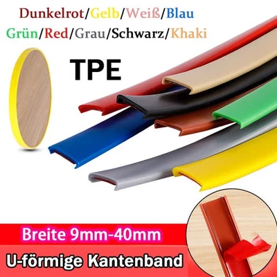 HOMEDIYER U-Form Selbstklebend Möbelkantenband Flexible TPE Kantenschutzband Breite 9-40mm