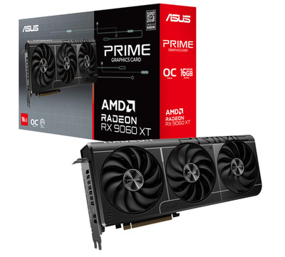 Grafikkarte ASUS Prime Radeon RX 9060 XT OC 16GB Grafikkarte - 16GB GDDR6, HDMI,