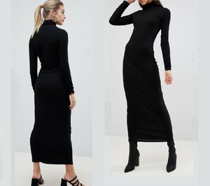 roll neck maxi dress
