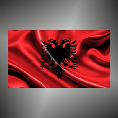 Adesivo rotondo con bandiera albanese - Decalcomania - Prodotto americano - Protezione UV - albania alb al - Italia