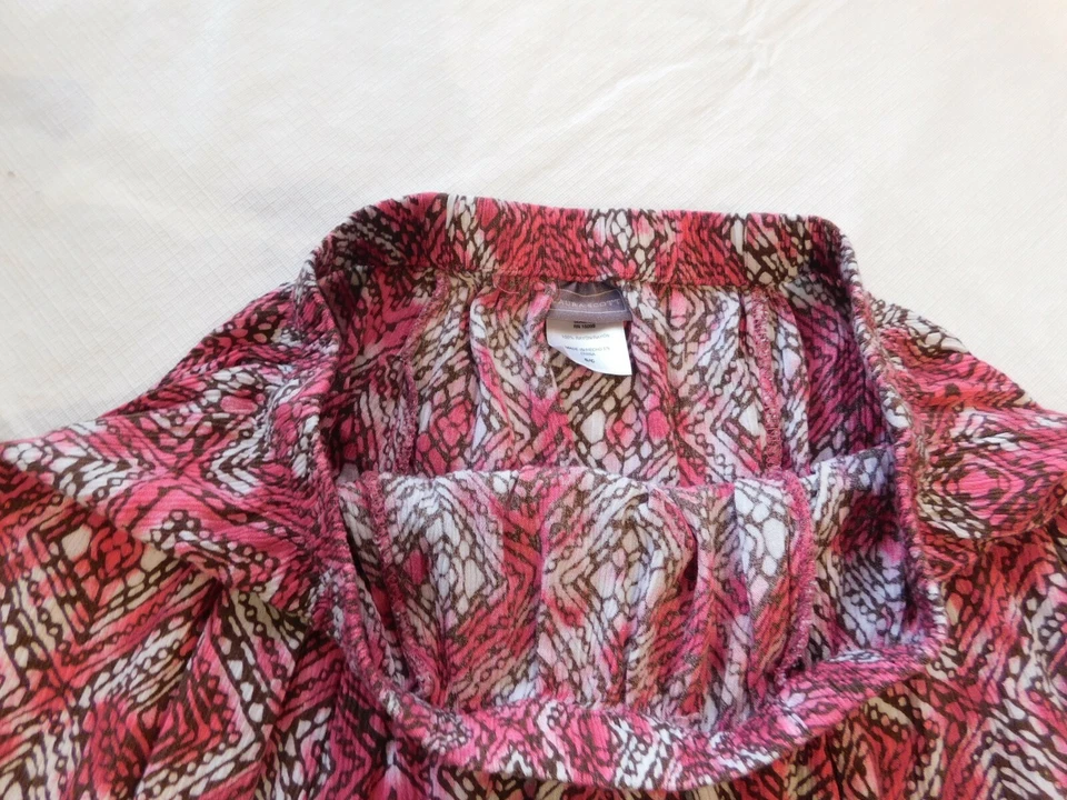 Womens ladies Laura Scott below knee skirt S small Pink Brown White GUC* - Image 4 of 4