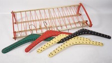 Vintage 50s Retro Rockabilly String Garderobe Wandgarderobe mit 5 Nietenbügeln