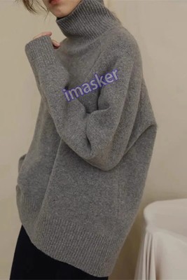 Women's Winter Clothing Green High Neck Female High Neck Pullovers Sweater