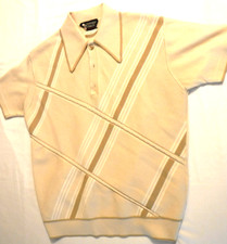 Leonardo Strassi VTG 60s Polo Mod Geometric Art Italian Knit Shirt Italy Retro