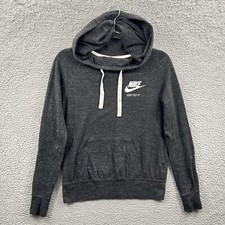 Nike Hoodie Womens Medium Black Heather Pullover Just Do It Sweatshirt M