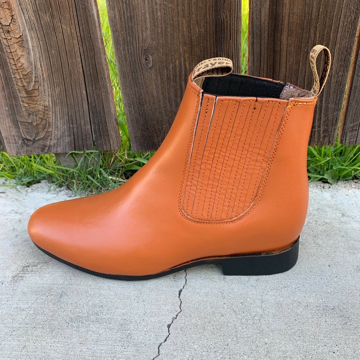 Mens LEATHER Light Weight Ankle Half CHELSEA  Work Boot Round Toe BOTIN TRABAJO Men Cowboy western Chelsea Round J Toe Ankle Bootie Half  main image 2