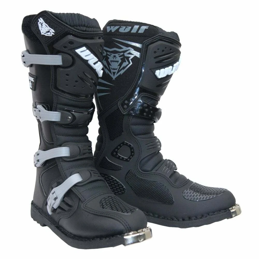 Wulfsport Track Star Motocross Quad Enduro Off Road Motor Bike Boots Black