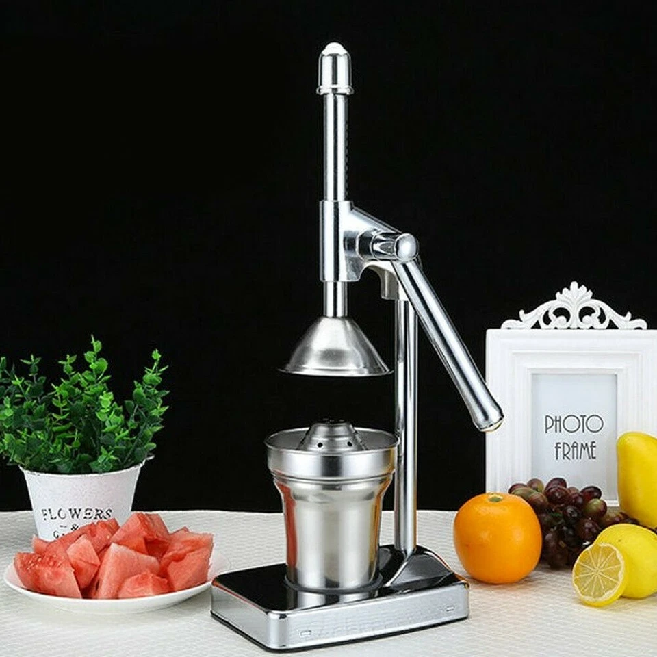 Spremi Frutta Spremiagrumi Manuale a Leva in Alluminio e Acciaio Con Contenitore - Immagine 3 di 4