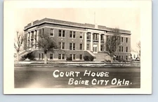RPPC Real Photo Postcard Oklahoma Boise City Court House