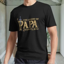 New The Legend Of Papa Dad Active Logo Men's Black T-Shirt  Funny  Size S to 5XL