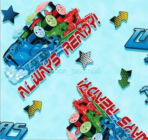 Tela de franela de algodón azul Always Ready BTY Thomas The Tank Engine por yarda Foto 2 de 2