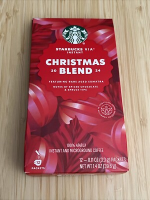5)STARBUCKS VIA INSTANT CHRISTMAS BLEND RARE AGED SUMATRA SPICED CHOCO & SPRUCE