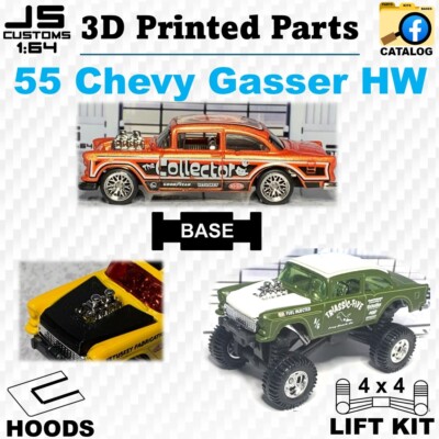 Hot Wheels - 55 Chevy Gasser - 3D Parts - Base Hood Lift Kit - JS CUSTOMS 1:64